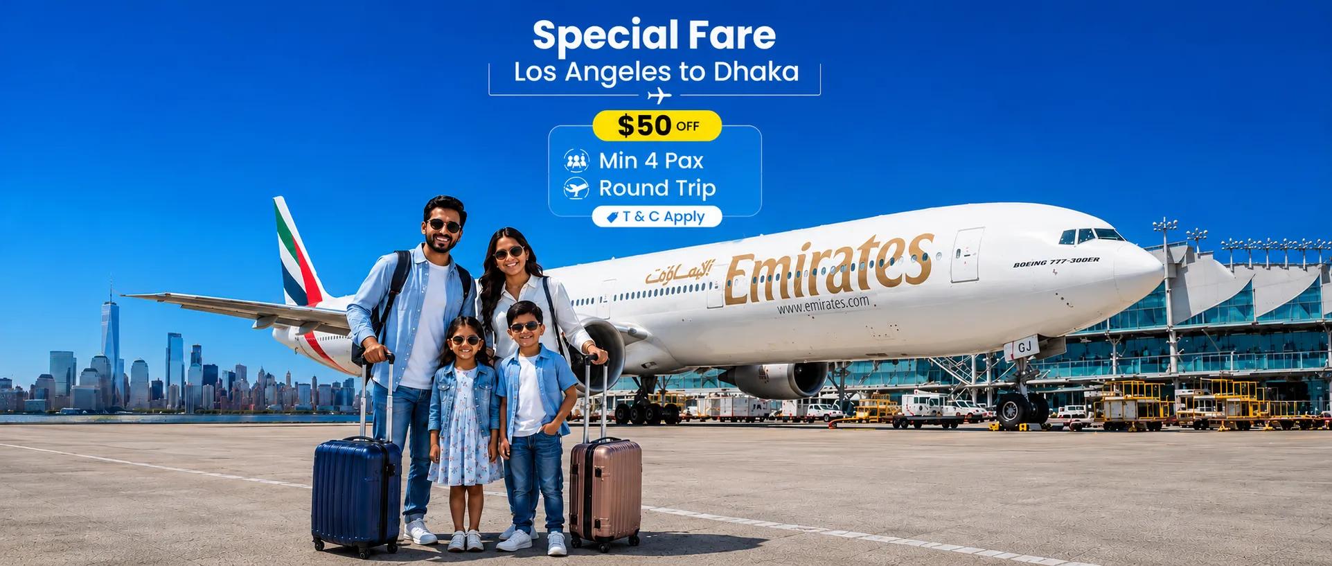 Los Angeles to Dhaka offer