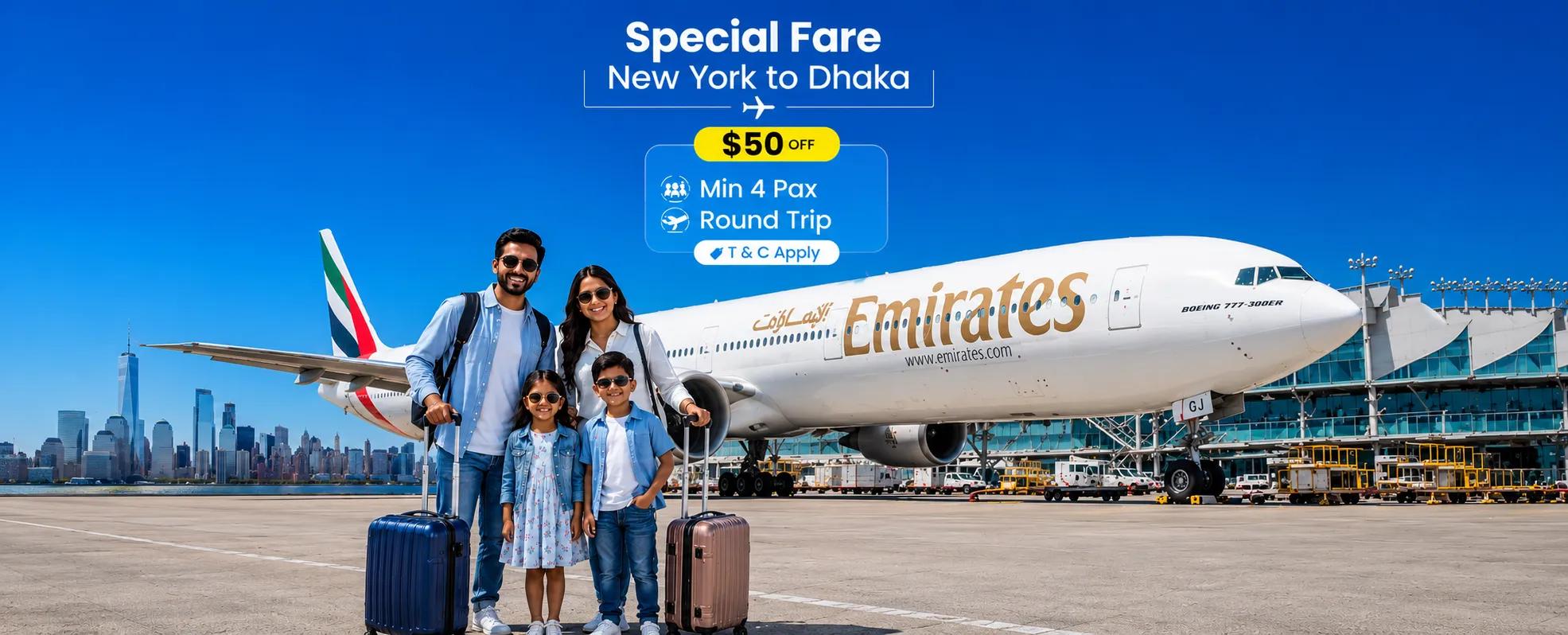New York to Dhaka offer