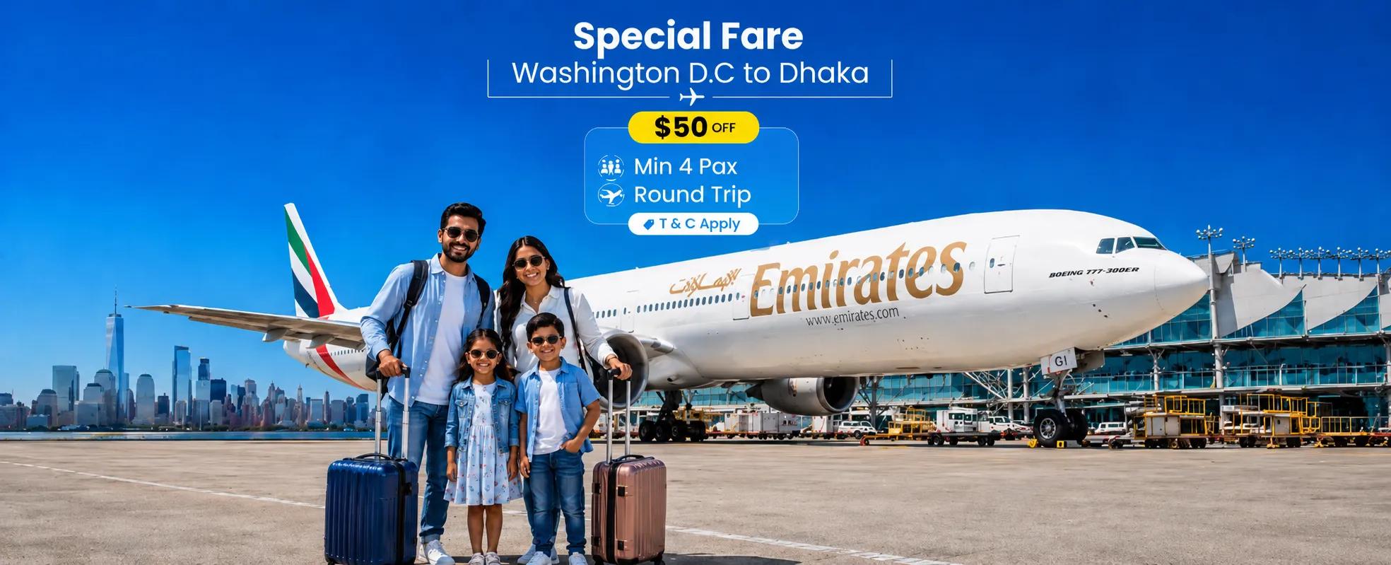 Washington DC to Dhaka offer